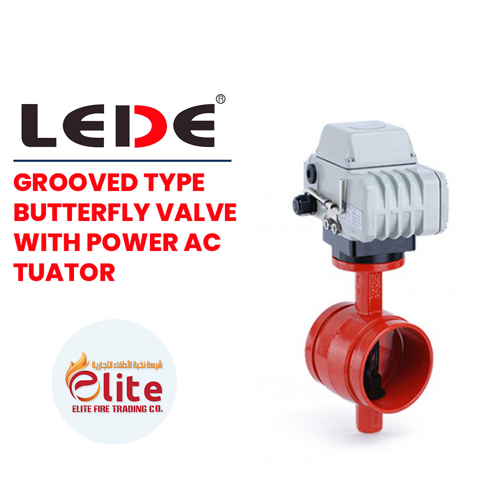 LEDE Lede GROOVED TYPE BUTTERFLY VALVE WITH POWER AC TUATOR in Saudi Arabia