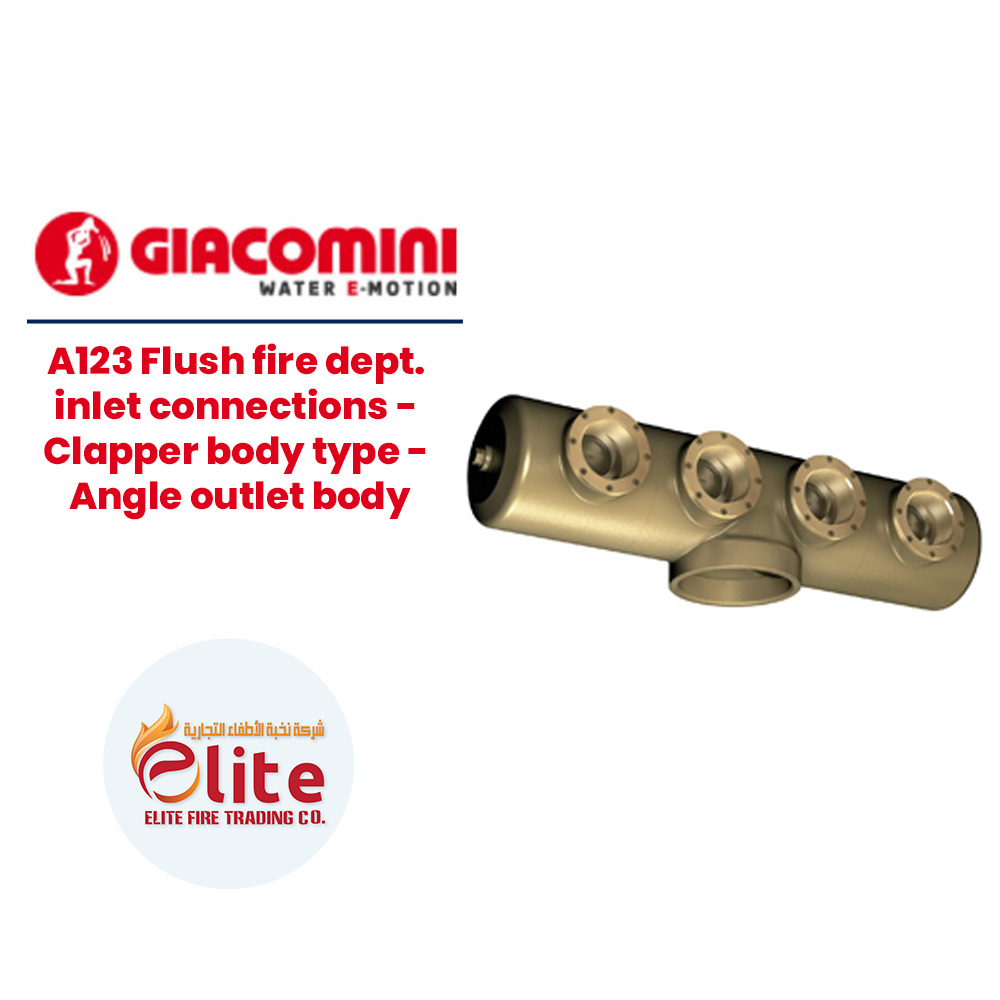 Giacomini Giacomini A123 Flush fire dept. inlet connections - Clapper body type - Angle outlet body in Saudi Arabia